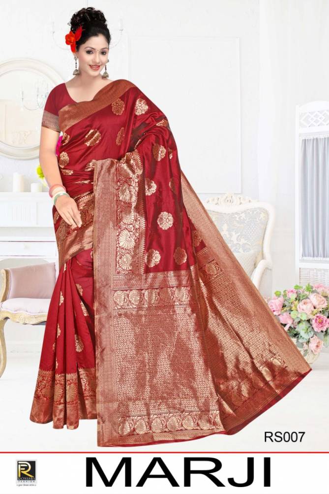 Ronisha Marji  Latest Fancy Casual Wear Designer Rich Look Exclusive Silk Saree Collection